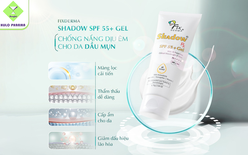 Gel chống nắng Fixderma Shadow SPF 55+ Gel