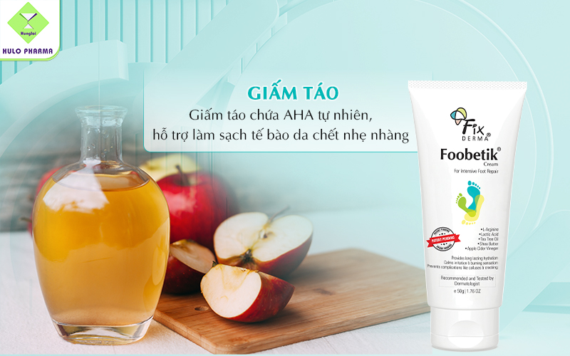 AHA tự nhiên trong giấm táo hỗ trợ làm sạch tế bào da chết