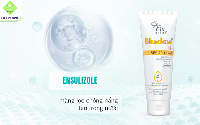 Ensulizole là màng lọc chống nắng tan trong nước