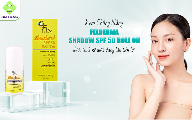 Kem chống nắng dạng lăn Fixderma Shadow SPF 50 Roll On thiết kế tiện lợi, bảo vệ toàn diện