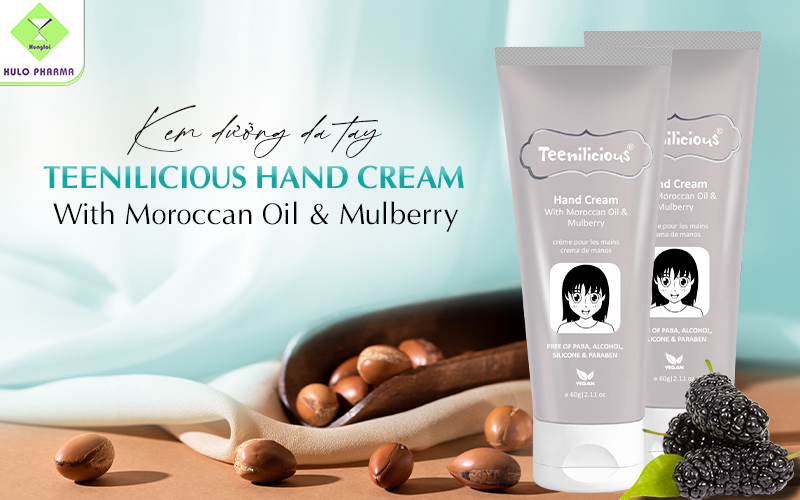 Kem dưỡng da tay chiết xuất hạt Argan và dâu tằm Teenilicious Hand Cream With Moroccan Oil & Mulberry