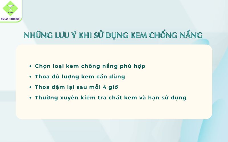 Lưu ý khi sử dụng kem chống nắng