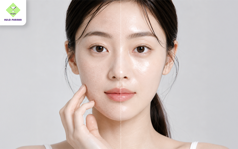Da khô căng và bóng nhờn do cơ chế đổ dầu bù trừ