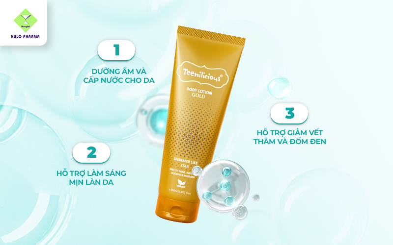 Công dụng nổi bật của Teenilicious Body Lotion Gold