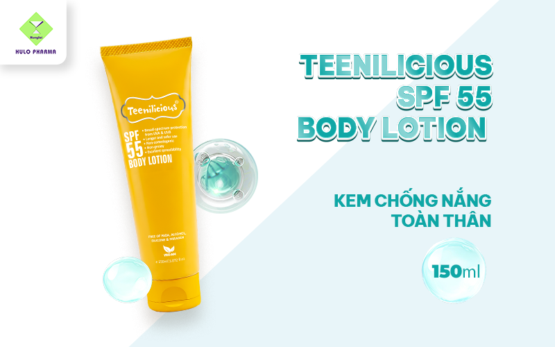 Sữa dưỡng thể chống nắng Teenilicious SPF 55 Body Lotion 150ml
